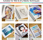 MEEDEN Mixed Media Paper Pad: 9" x 12" 112lb/165gsm Spiral Bound Mixed Media Sketchbook with DIY Cover - 60 Sheets Art Drawing Pad for Wet & Dry Media Watercolor, Acrylic, Markers, Pastels, Pencils