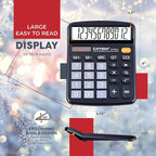 CATIGA Desktop Calculator (2 Pack) 12 Digit with Large LCD Display and Sensitive Button, Solar and Battery Dual Power, Standard Function for Office, Home, School, CD-2786 (2 Black)