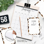 SXboxing Sticky Notes 4X6 Inches, 2 Pack Large Cute Self-Stick Pads, Bright Funny Memo Pads Easy to Stick for Home, Office White Gold Leopard