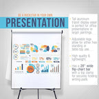 U.S. Art Supply 70" High Boardroom XL Black Aluminum Flip Chart Easel & Presentation Stand - Adjustable Floor/Tabletop, Portable Tripod, Holds 45 lbs, for Chart Paper, Poster Boards, & Pads