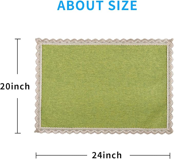 MINJIATEX Couch arm Covers,Non-Slip lace Sofa arm Covers Set of 2 Washable Sofa armrests Covers for Living Room Recliner Chair arm Cover Protectors for Leather Sofa armrest slipcover (GYDF-Green)
