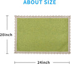 MINJIATEX Couch arm Covers,Non-Slip lace Sofa arm Covers Set of 2 Washable Sofa armrests Covers for Living Room Recliner Chair arm Cover Protectors for Leather Sofa armrest slipcover (GYDF-Green)