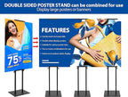 VAIIGO 2Pack Poster Stand for Display, Heavy Duty Floor Standing Sign Holder, Double-Sided Poster Board Stand, Adjustable Height Up to 80 inch, Outdoor Banner Stand for Board & Foam Display, Black