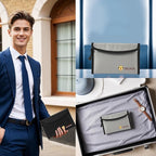 2 Pack Small Fireproof Bag (5 x 8 inches), Non-itchy Fireproof Wallet Bag for Valuables, Jewelry, Cash, Passport, Invoice, Currency & Keys