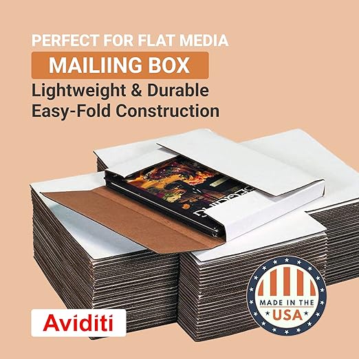 Tape Logic TLM12121 Easy-Fold Mailers, 12 1/2" x 12 1/2" x 1" White (Pack of 50)