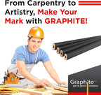 GRAPHITE Hard Lead Carpenter Pencils Bulk - (1) Pack of 12 Pieces Lumber Wooden Pencil #2 (HB) - Black