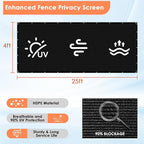 iCover 4x25ft Privacy Screen Fence, Outdoor Fencing Panels, Garden Windscreen Mesh Shade Sail Net Barrier, Include Reinforced Bindings and Brass Grommets Cable Zip Ties, Black