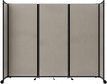 Versare Room Divider 360 Portable Wall Partition | Folding Panels | Large Freestanding Divider | Locking Wheels | Temporary Room Separator