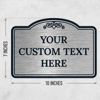 Custom Decorative Sign, Personalized Metal Sign for Business, Driveway, Home, Airbnb, Office Door Plaque, Brushed Nickel Sign, 7x10 Inches, ACM, Fade Resistant, Made in USA by Sigo Signs