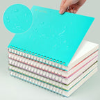EMSHOI A5 Spiral Notebook Bullet Dotted journal, Small 5.7" X 8.22", 300 Pages/150 Sheets, 100gsm Dot Grid Paper, Waterproof Hardcover, for Office School Women Men Work Writing Notes-LightBlue