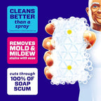 Mr. Clean Magic Eraser Sponge, Bathroom Cleaner, Shower Cleaner, Tub Cleaner, Soap Scum Remover, Bathroom Cleaning Supplies, Dawn Cleaning Power with Lemon Scent, 2 in 1 Bath, 5ct