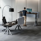 ERGO COLLECT Desk Privacy Panel,2PCS L-Shaped Clamp-On Office Desk Divider,2-in-1 Adjustable Acoustic Desktop Partition Or Under Desk Modesty Screen,for Office,Home,Felt(Grey, 47.2" x 17.7")
