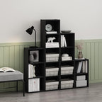 Furinno PASIR Book Shelf, 5-Tier Modern Bookshelf, Open Shelves Bookcase 9 x 12 x 52, for Living Room, Bedroom, Home Office, Blackwood