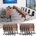 Conference Table,55.1''Folding Conference Room Table for 4-12 People,Mobile Flip Top MeetingTraining Table with Different Coulor and Styles for Offices, Classrooms,Meeting Room (10, 47.2''D)