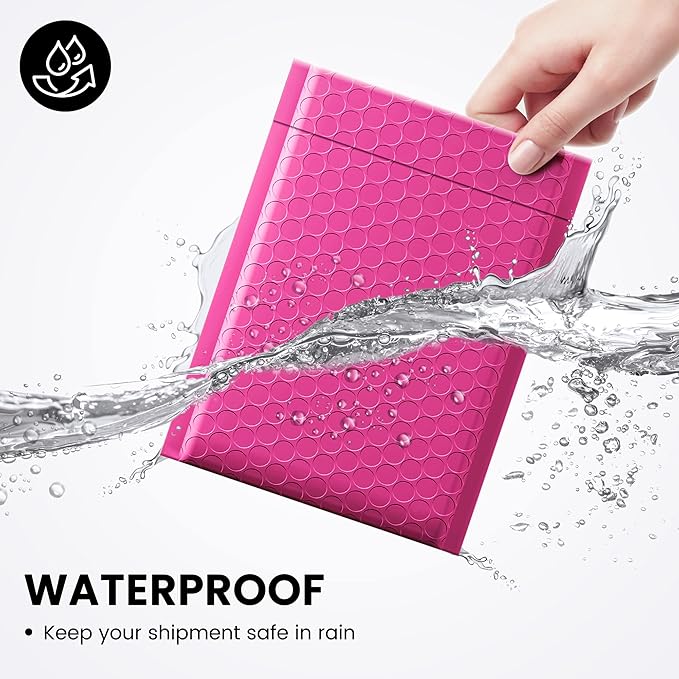 Fuxury Bubble Mailers 6x10" 100 Pack Pink Thick Padded Envelopes Usable Size 6x9" Mailing Envelopes Bubble Padded, Shipping Bags for Mailing,Packaging, Small Business, Boutique, Bulk #0