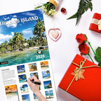2026 Wall Calendar,Calendar 2026, November 2025 - December 2026, Wall Calendar Beaches Island, 12" x 24" Opened,Full Page Months Thick & Sturdy Paper for Calendar Organizing & Planning