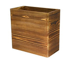 Owlgift Wooden Rustic Burnt Waste Basket Trash Bin, Rectangular Wastebaskets, Bathroom Garbage Can, Bedroom Trash Can, Dorm Recycle Bin, Office Trash Can Wooden Wastebasket Wooden Décor
