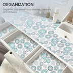 ALIUNI Drawer and Shelf Liner, Non-Slip Kitchen Cabinet Liners Non-Adhesive Thick Strong Grip Waterproof Washable Mats Protect Dresser Shelves Cupboard Bathroom Cabinets, Spiral, 24 in X 10 FT