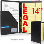 Legal Size Padfolio 8.5 x 14 Inch Portfolio Folder for Legal Pad, Professional Padfolio for Job Interviews, Business Meetings, and Attorneys (3 Pack)