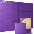Sonicism 22 Pack Acoustic Wall Panels with Self-Adhesive, 12" X 12" X 0.4" Sound Proof Foam Panels, Decorative Soundproof Wall Panels, Sound Proof Absorbing Tiles for Home & Offices, Violet