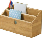 Lipper International 808 Bamboo Wood 2-Slot Office Supply Desk Organizer, 10 3/4" x 4 1/8" x 6"