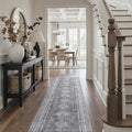 GENIMO Runner Rug 2x7 Non Slip Machine Washable Hallway Runner Rug, Low Pile Lightweight Rugs for Entryway, Hallway, Kitchen and Corridor, Vintage Grey