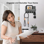 Lwenki Key Holder for Wall, Decorative Key and Mail Holder with Shelf Has Large Key Hooks for Bags, Coats, Umbrella – Paulownia Wood Key Hanger with Mounting Hardware (9.8”W x 6.7”H x 4.2”D)