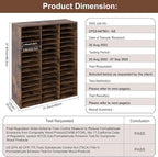 EasyPAG Wooden Literature Organizer with Adjustable Shelves, 48 Compartments Office Paper Organizer Storage 24000 Sheets Letter Size Paper, Student Mailbox for Classroom, Archaize