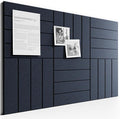 Bumusty Large Cork Board Alternative-36 x24 Felt Bulletin Board Tiles, with 30 Pushpins, 40 Adhesive Tabs, 6-Pack Slat Wall Paneling, Cork Boards for Office Push Pin Felt Board-Deep Charcoal Blue