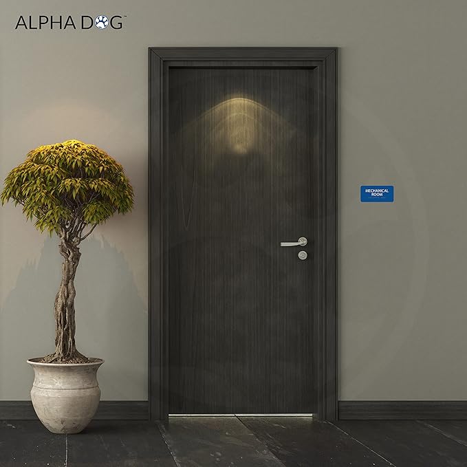 ALPHA DOG ADA SIGNS - Mechanical Room Sign with Braille for Your Business, 4x8 Inch, ADA Compliant, Indoor or Outdoor, Easy Installation, Made in the USA, Blue