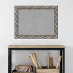 Amanti Art Silver Framed Magnetic Board 26x34 Medium Vision Board for use with Magnets, 100% Metal Sheet to Display Items as Office Decor or for Home Organization in mudroom, Kitchen or Kids Room