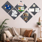 Bouiexye Felt Cork Board Tiles 6 Pack Grey Bulletin Boards 12"x12" - 1/2" Thick Corkboards for Wall Bulletin Board Self Adhesive with 100 Push Pins for Wall School Home Office