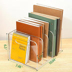 AIDIMOO Acrylic Magazine File Holder, 5 Vertical Compartments Desk Document Sorter Organizer, Clear Folder Rack Binder for Office/Documents/Classroom, for Home, Tablet, Magazines, Books & Accessories