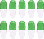10 Magnetic Memo Holders Set - Large Clip, Plastic - White Green