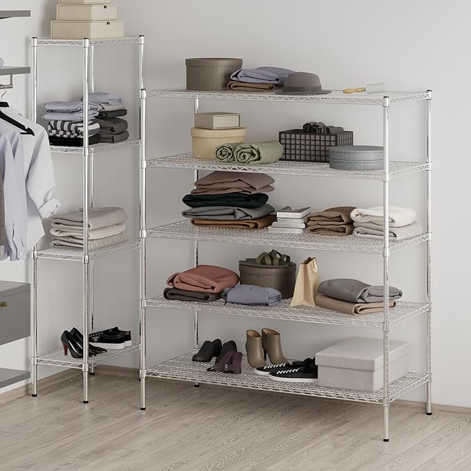 Regal Altair 24" Deep x 54" Wide x 64" Height Wire Shelving Kit | 5-Tier | NSF Commercial Storage Rack Unit