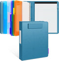 JoyCat 3 Ring Binder Clipboard with Storage,12.4"x10.2"Magnetic Clipboard Folder with 5 Expandable Folders,Refillable Lined Notepad (11" x 8.5"),Ideal for School Office Nursing(Dark Blue)