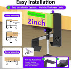 Cotohim Under Desk Cable Management Tray - Under Desk Cord Management - Clamp/Screw Mount - Fabric Wire Management - Cable Raceways Tray Cord Hiders for Office/Home (Black, 28.6"×5.6")