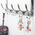 SKOLOO Over The Door Hook, Door Hanger Hooks for Hanging Clothes, Towels, Coats, Hats, Over The Door Towel Hook - Pack of 2, Silver, Assembly Required