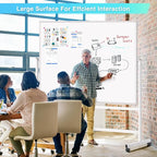 maxtek Rolling Whiteboard 60x48, Large Double-Sided White Board Dry Erase on Wheels, Giant Magnetic White Board Standing for Office, School, Home Office, Homeschool (Sliver)