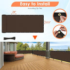 iCover 5x50ft Privacy Screen Fence, Outdoor Fencing Panels, Garden Windscreen Mesh Shade Sail Net Barrier, Include Reinforced Bindings and Brass Grommets Cable Zip Ties, Brown