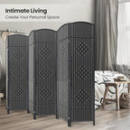 Cocosica 6 Panel Room Divider,6Ft Folding Privacy Screen,Tall - Extra Wide Foldable Panel Partition Wall Divider with Diamond Double-Weaved Hand-Woven Design Room Screen Divider