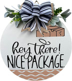 Wood front door sign Wood sign Home decor Welcome sign Sign for front door House warming gift Wedding gift (Nice Package, 18" Width)
