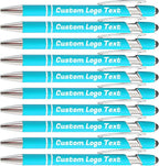 HEYZARDA Personalized Pens with Name Text Logo Custom Ballpoint Pen for Business Office Events with Stylus for Touchscreen 10 Pcs Lake