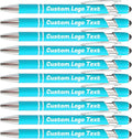 HEYZARDA Personalized Pens with Name Text Logo Custom Ballpoint Pen for Business Office Events with Stylus for Touchscreen 100 Pcs Lake