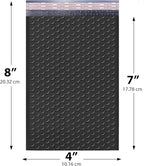 MAILERVIEW Black Small Bubble Mailers 4x8 Inch #000 | Thick Padded Poly Bubble Mailer Envelopes | 500 Pack Bulk | Trading Card Sports Card Shipping