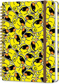 DHGPTS Spiral Journal Notebook, A5 Cute Notebooks for Women Men, College Ruled Hardcover Notebook for Work & Note Taking, 60 Pages Double-Wire Journals for Writing, Cool Yellow Ducks