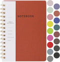 Spiral Notebook-5.75" x 8.125" College Ruled Journal with Inner Pockets and 160 Pages,PU Leather Cover Business Journal, Twin-Wire Binding Notebook Perfect for Office & Home School Supplies Brown