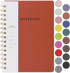 Spiral Notebook-5.75" x 8.125" College Ruled Journal with Inner Pockets and 160 Pages,PU Leather Cover Business Journal, Twin-Wire Binding Notebook Perfect for Office & Home School Supplies Brown