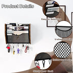 PAG-Mass Wall File Organizer With Hooks,3 Tier Mesh Mail Organizer Wall Mounted,Hanging File Organizer,Magazine Holder for Documents,Magazine,Literature,File,Mails,Envelopes