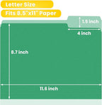 SUNEE File Folders, 30 Pack Manilla Folders 8.5 x 11, Colored File Folders Home Office School Supplies for Documents Files Paper, Green